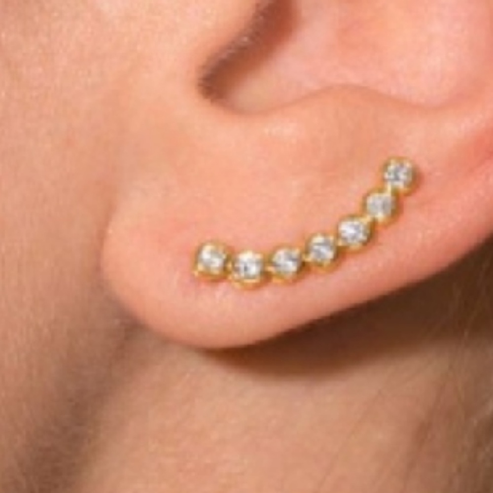 14k gold over sterling silver ear crawler earrings